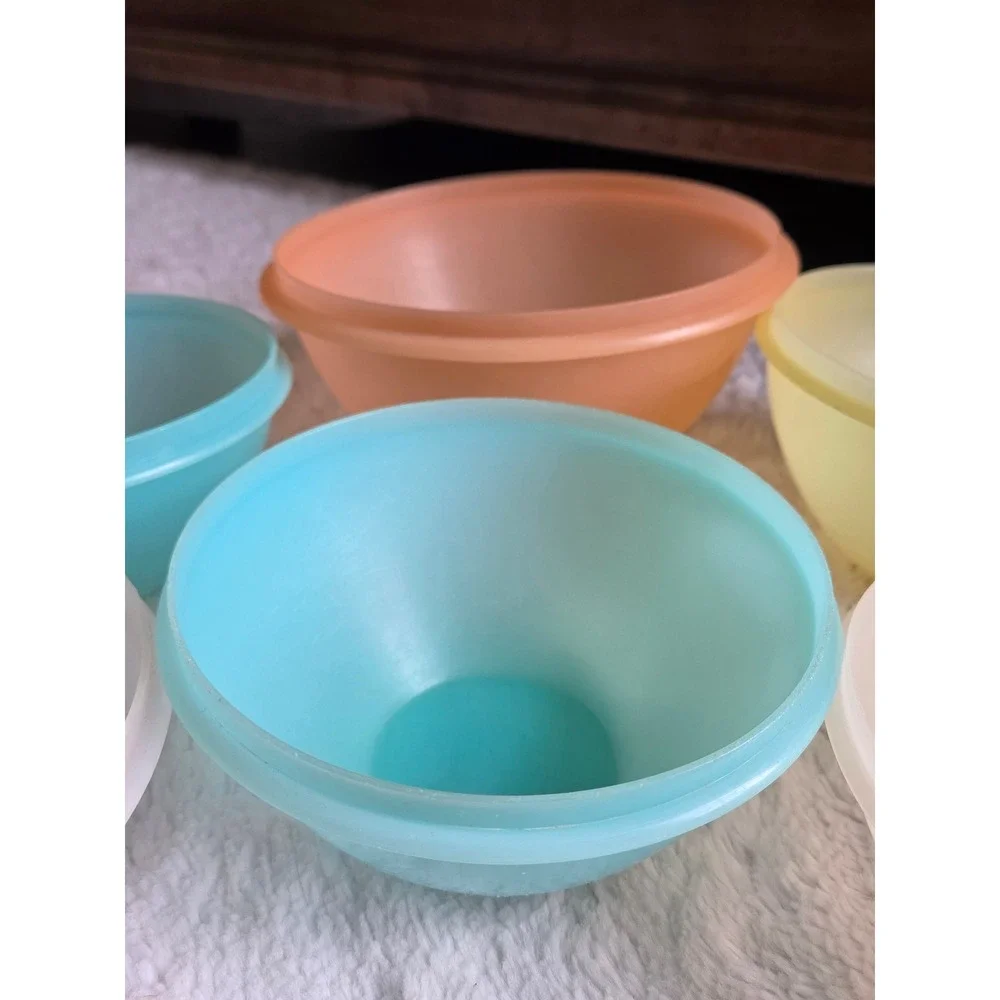 Vintage Retro Tupperware Wonderlier Nesting Bowls Pastel Set of 6 No Lids